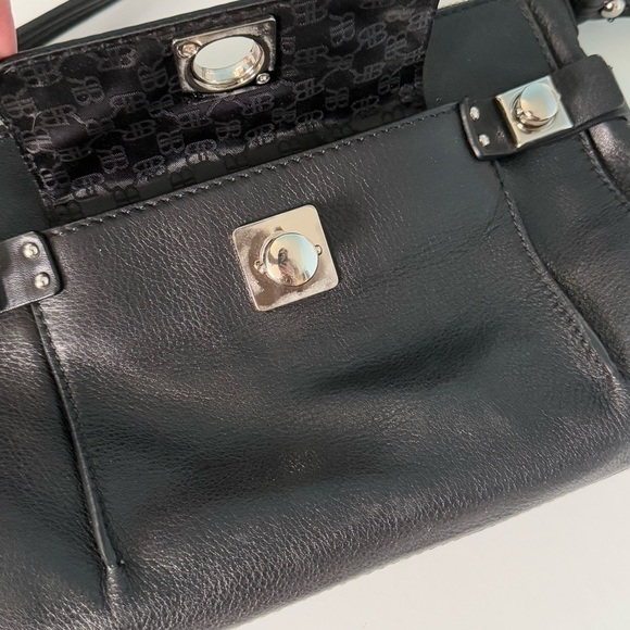 Banana Republic Shoulder Bag Pebble Leather Black Medium - Picture 10 of 16